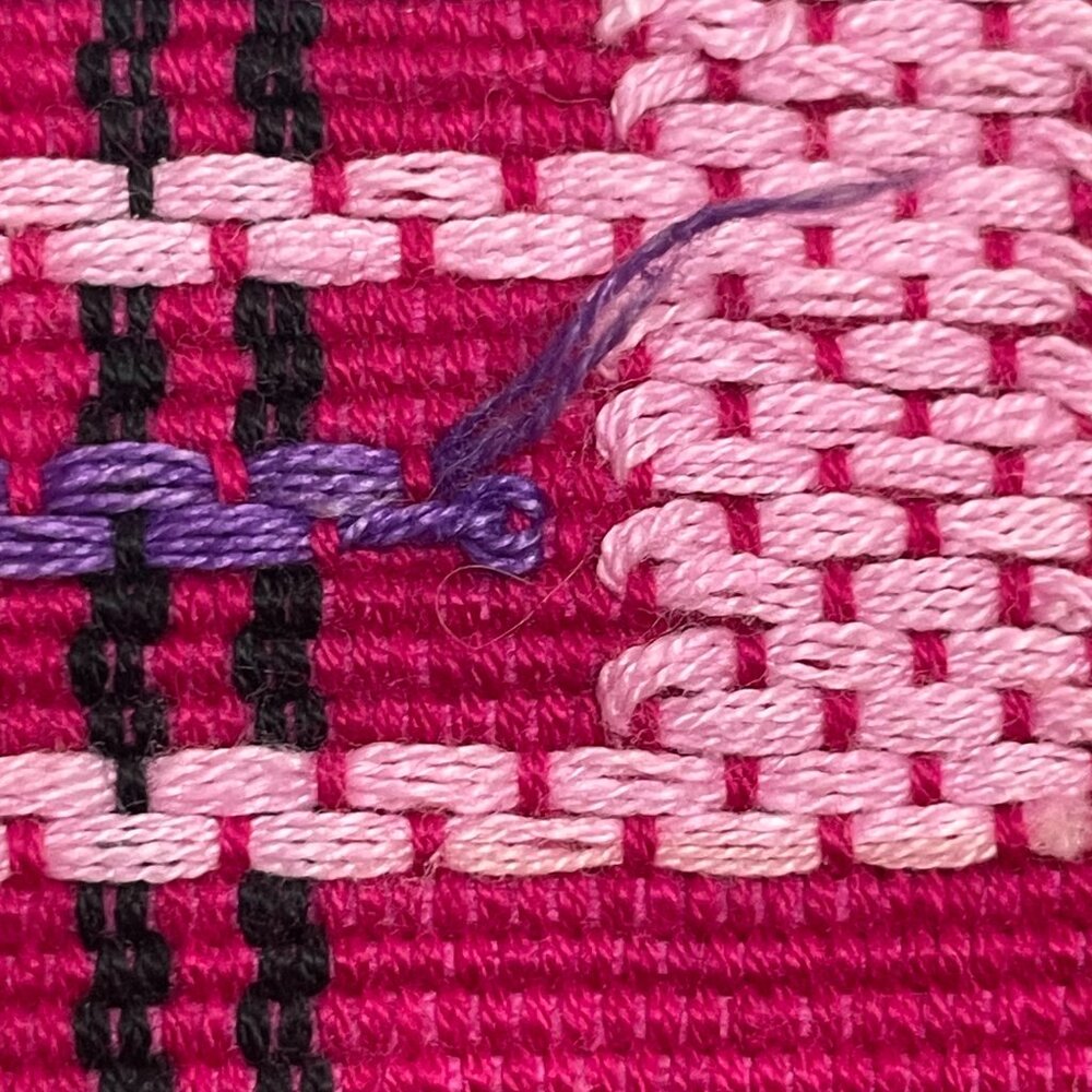 Guatemalan Table Runner Woven Long Pink Geometric Pattern Home Decor Handmade - Picture 12 of 15